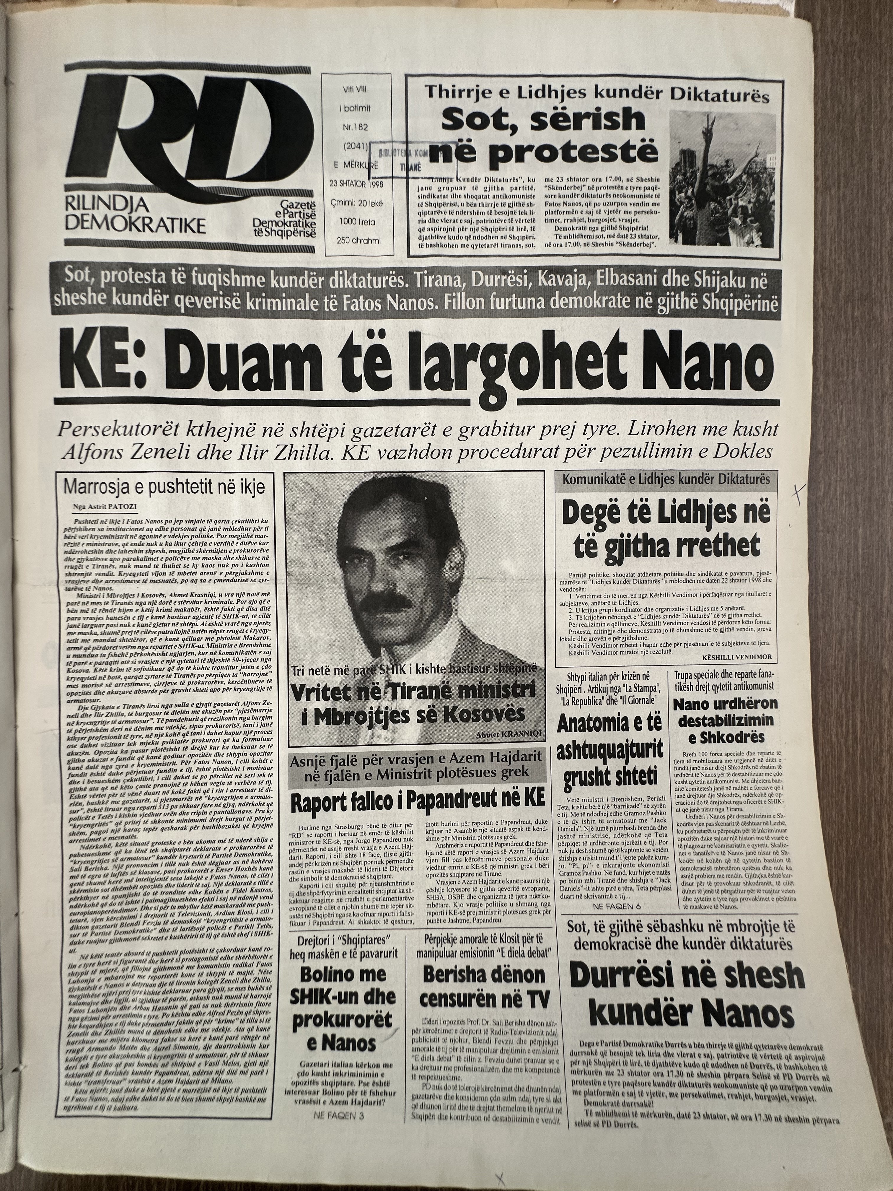 Rilindja Demokratike 1998-02-23